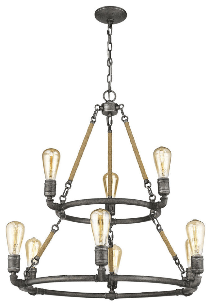 Grayson 9-Light Antique Gray Chandelier