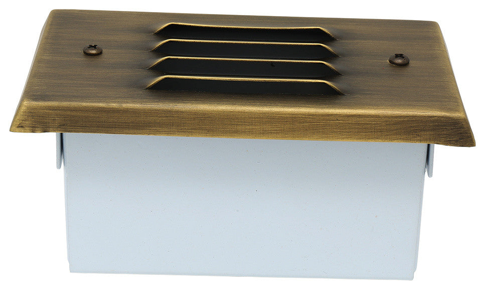 Lightkiwi Subtle Louvered Step Light for Landscape Lighting, Brass
