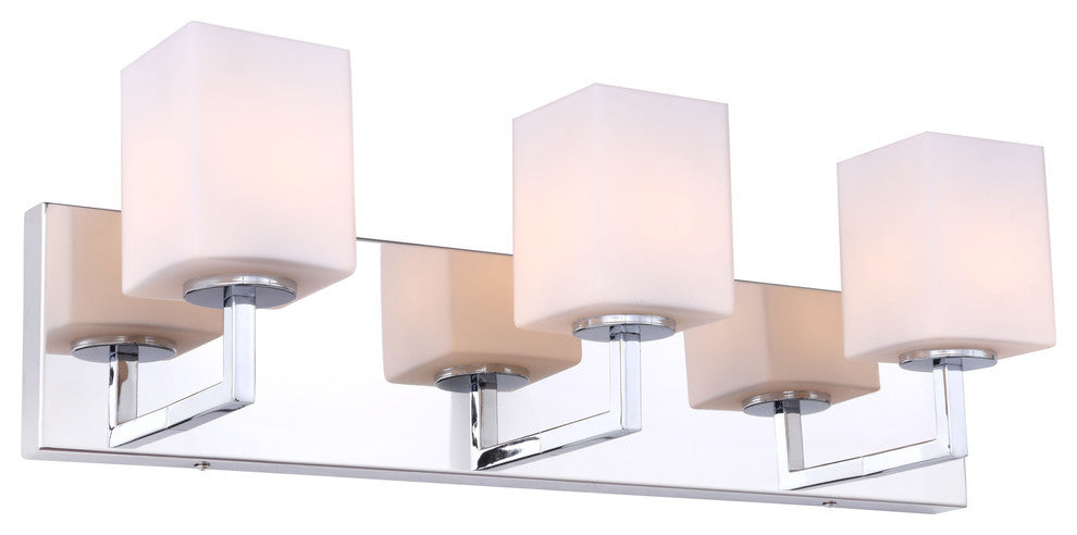 Woodbridge Candice Bath/Wall, 3-Light, 22"W, Opal Square Glass, Led