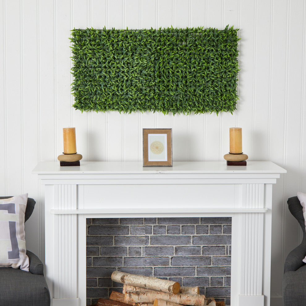 20" Grass Artificial Wall Mat, Indoor/Outdoor, Set of 2