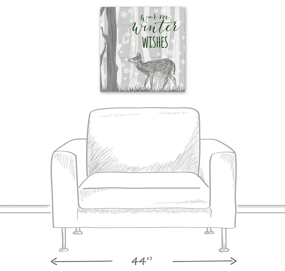 "Warm Winter Wishes" Canvas Wall Art, 20"x20"