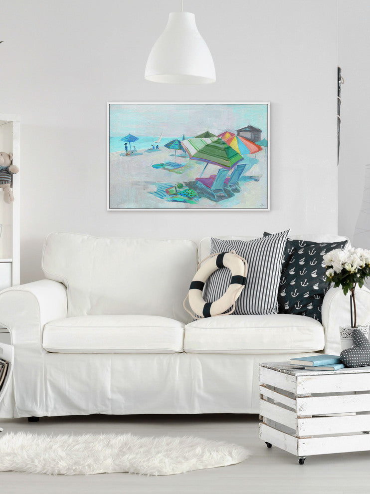 "Taking a Break" Floater Framed Painting Print on Canvas, 24"x16"