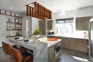 Arca - LED Linear Pendant, Wood: Oiled Walnut, Brushed Aluminum