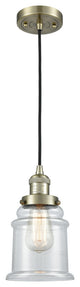 Canton 1-Light LED Mini Pendant, Antique Brass, Glass: Clear