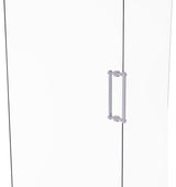 Contemporary 12" Grooved Accent Back to Back Shower Door Pull, Polished Chrome