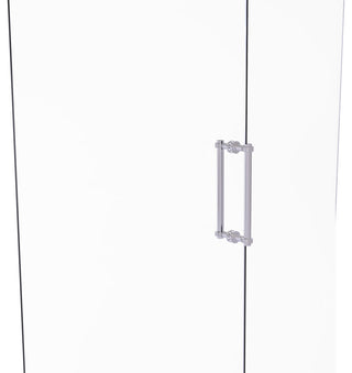 Contemporary 12" Grooved Accent Back to Back Shower Door Pull, Polished Chrome