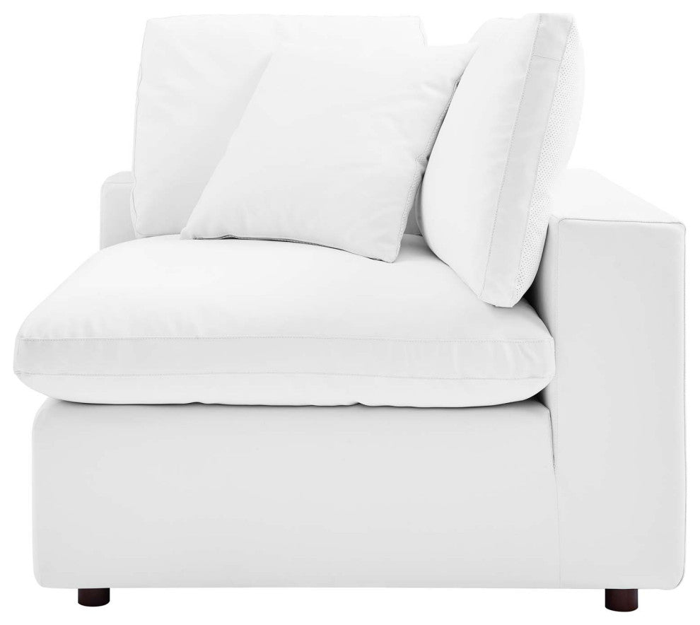Sectional Sofa Set, Faux Vegan Leather, White, Modern, Living Lounge Hospitality