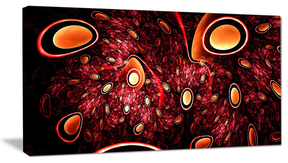 Red 3D Surreal Abstract Design, Abstract Canvas Art Print, 40x20