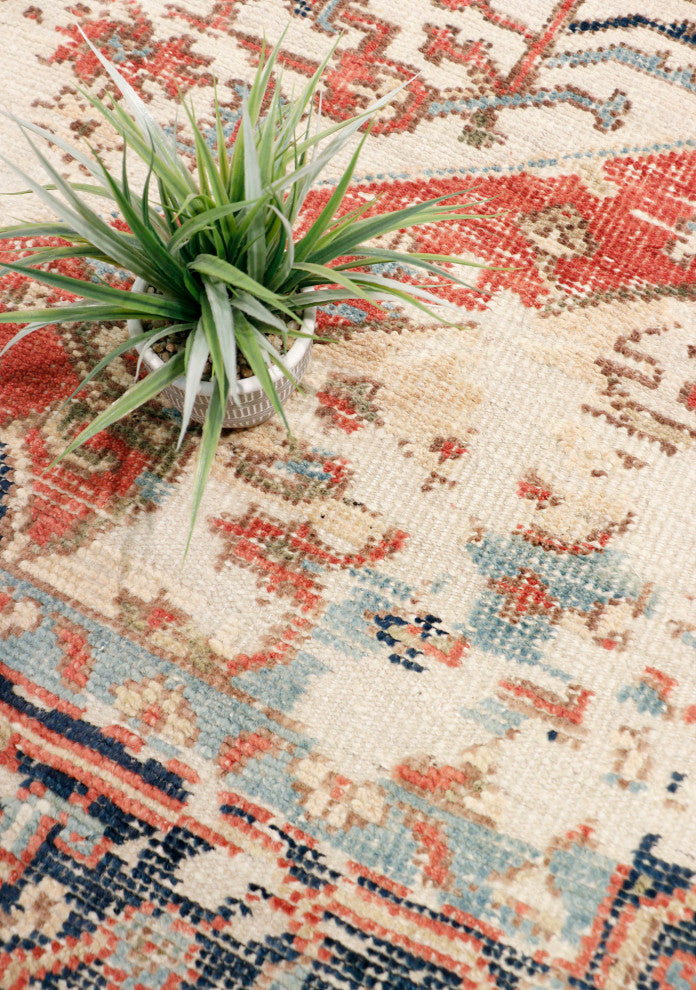Pasargad Home Serapi Collection Hand-Knotted Ivory Wool Area Rug, 8'3"x10'