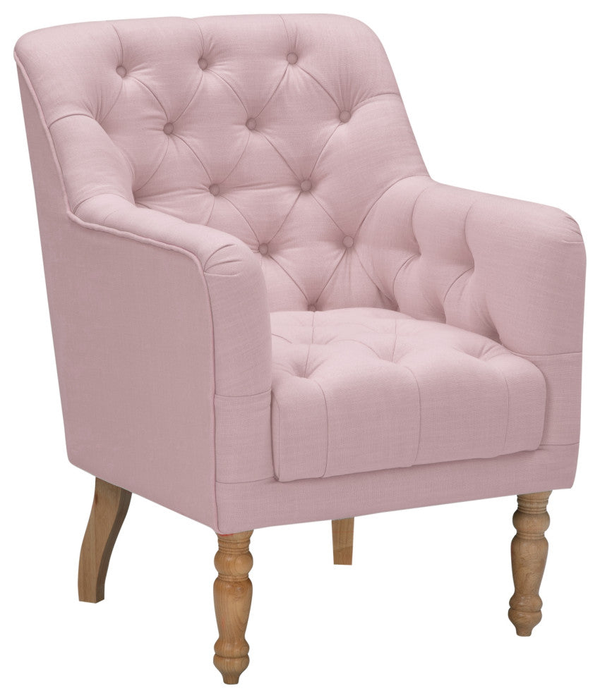 Rustic Manor Aadya Accent Chair Upholstered, Linen, Pink