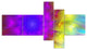 Purple Fractal Petals Dandelion, Floral Canvas Art Print, 60"x32", 5 panels
