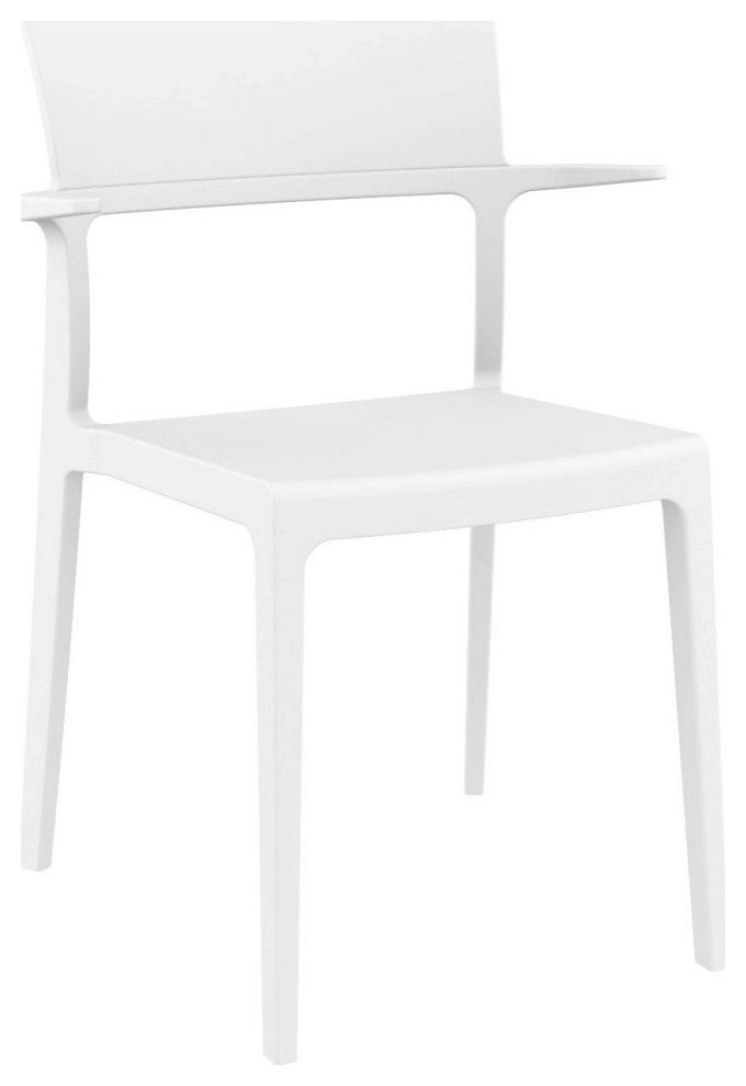 Plus Dining Set With 2 Arm Chairs White