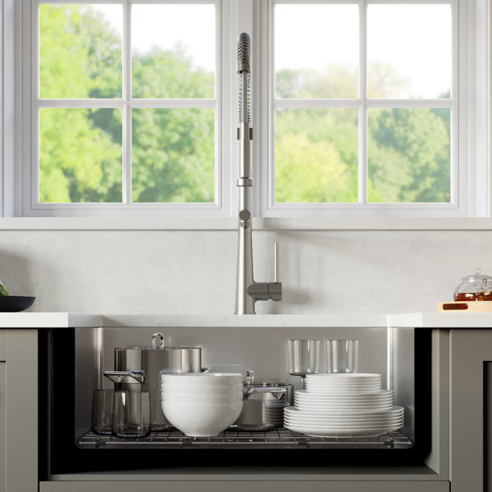 Karran 30" Undermount Large Single Bowl Stainless Steel Kitchen Sink Kit