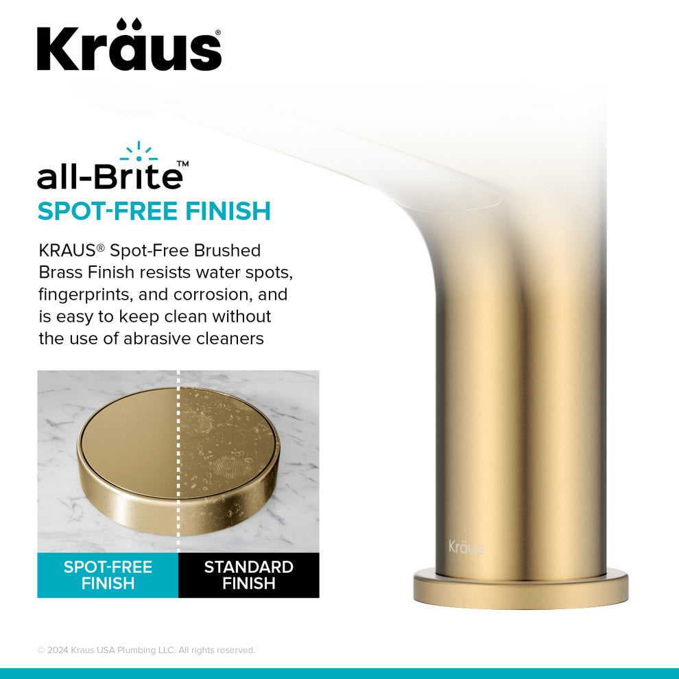 KRAUS Indy Single Handle Basin Bathroom Faucet Spot Free BB, Pop Up Drain