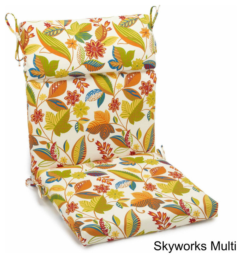 22"x45" Spun Polyester Squared Seat/Back Chair Cushion, Skyworks Multi