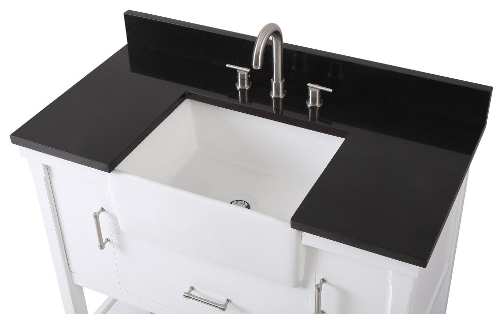 42" Kendia Farmhouse Sink Bathroom Vanity GD-7042-WT42-GT