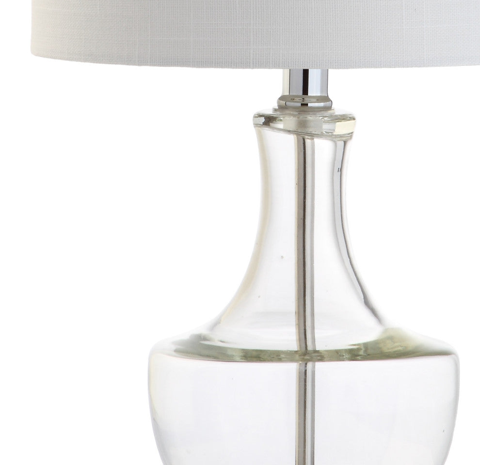 Colette 20" Mini Glass Table Lamp, Clear, Single