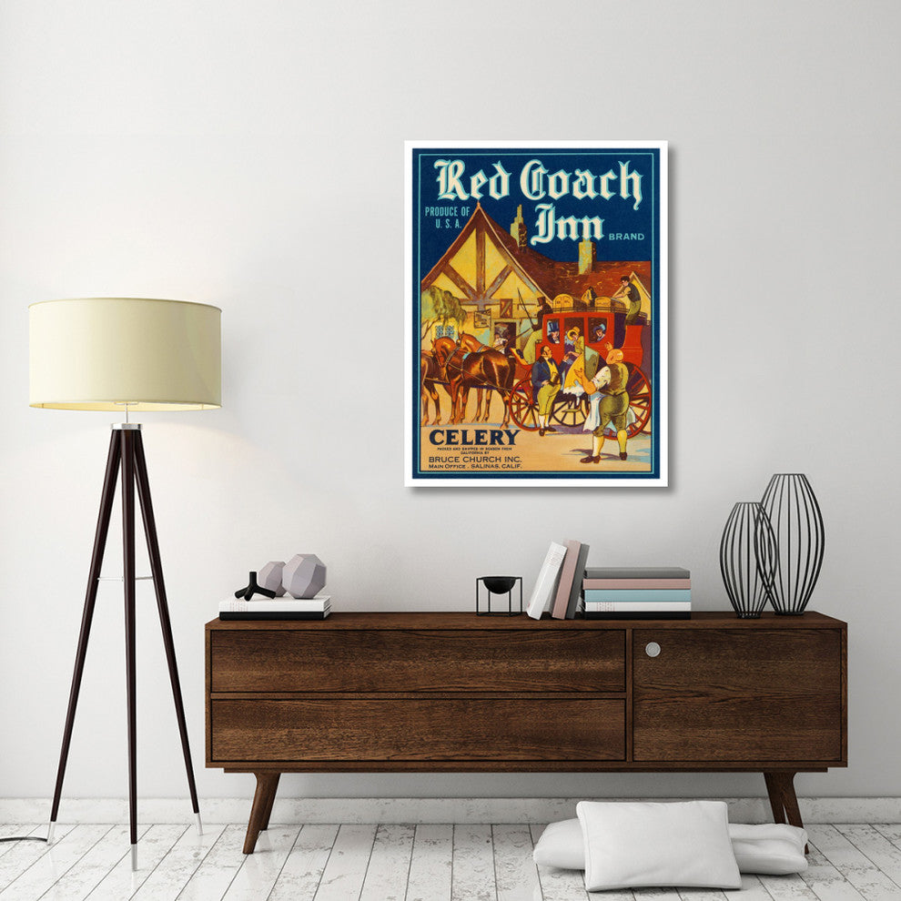"Red Coach Inn Celery" Digital Paper Print by Retrolabel, 35"x46"