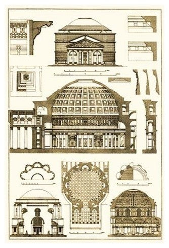 Roman Domical Vaulting - Fine Art Giclee Print 24" x 36"