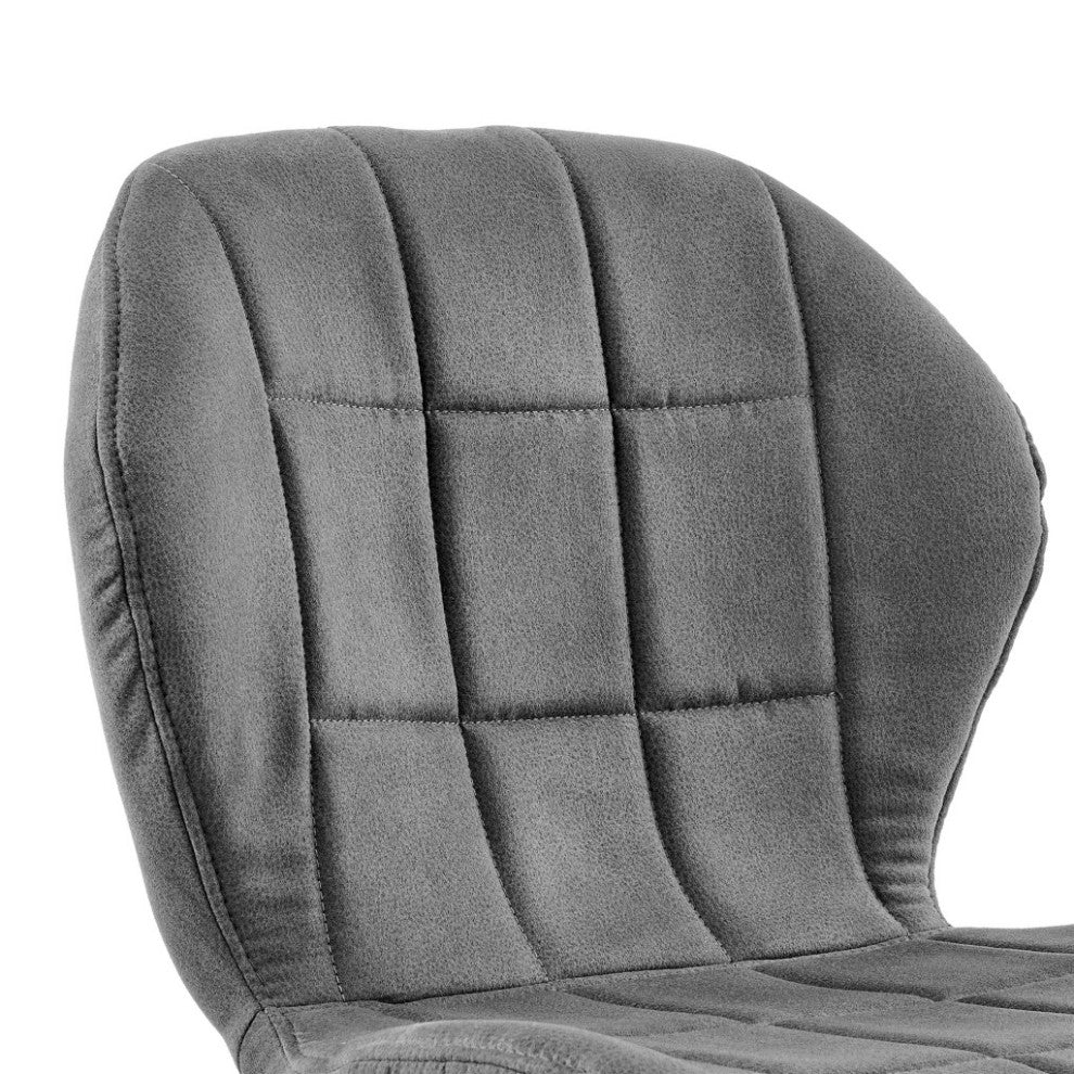 30" Charcoal Gray and Black Microfiber Squared Channel Bar Stool