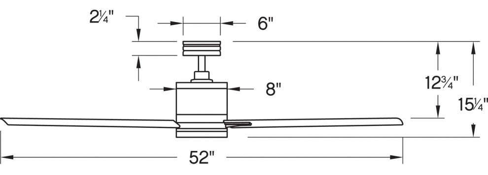 Hinkley Vail 52" LED Indoor/Outdoor Ceiling Fan, Matte Black