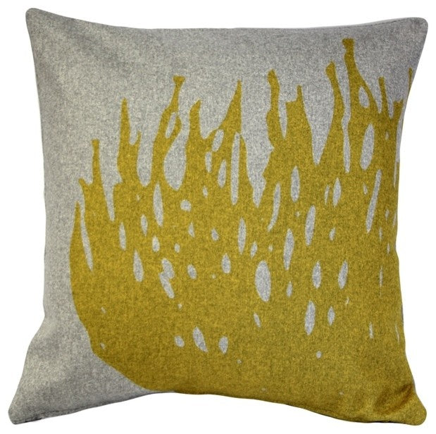 Pillow Decor - Kukamuka Scandinavian Hay Throw Pillow 19x19, Yellow