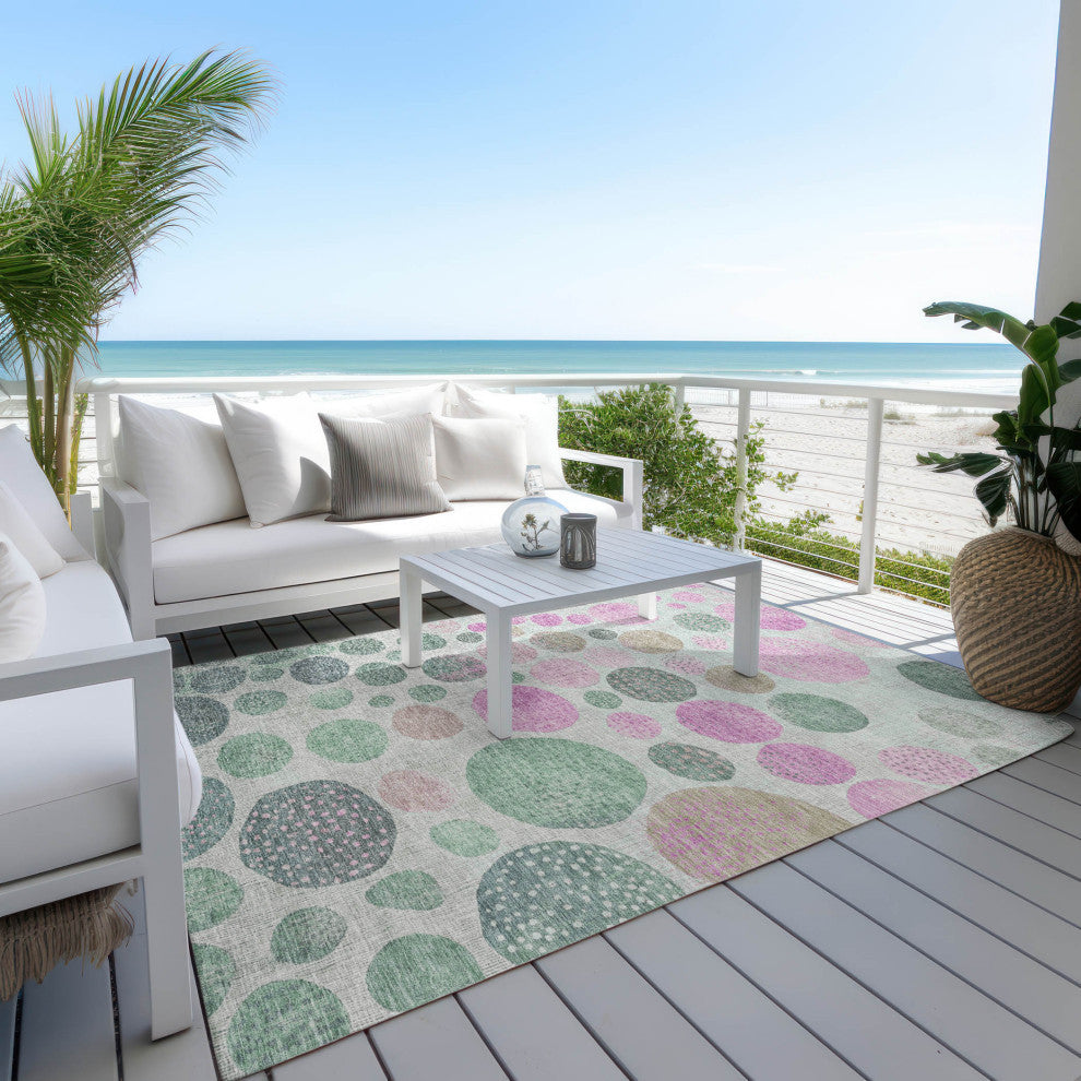 Machine Washable Indoor/Outdoor Chantille ACN1899 Sage 2'6" x 3'10" Rug