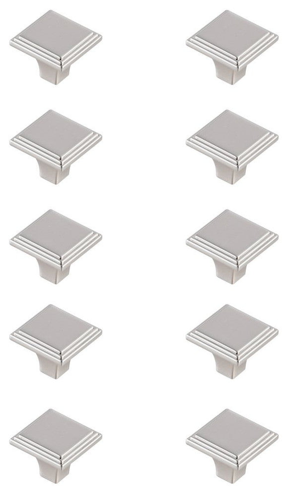 KB2012-NK-10PK Wilow 1" Square Knob Multipack, Set of 10, Brushed Nickel