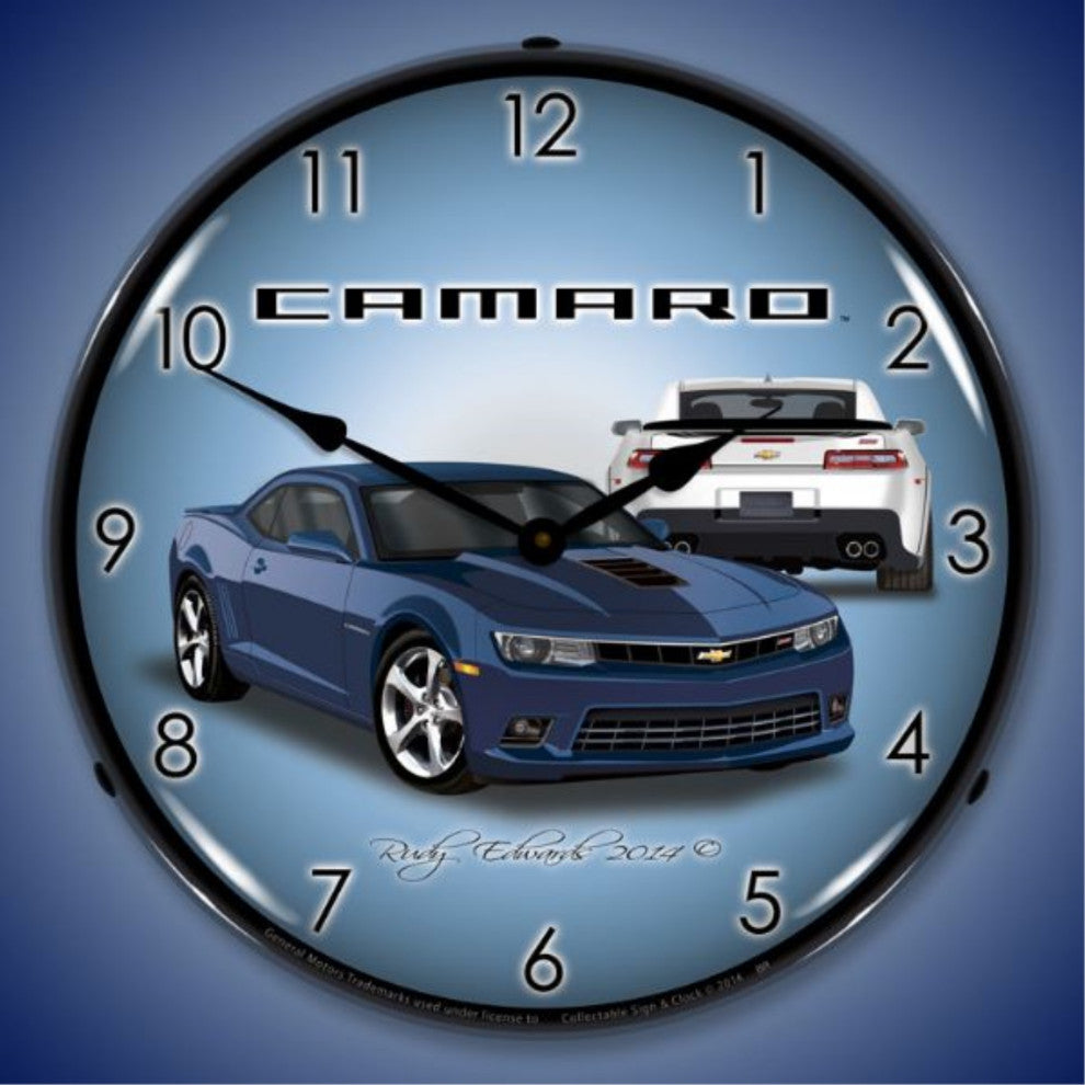 GMRE1401486 2014 SS Camaro Blue Ray Clock