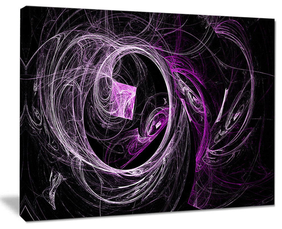 "Billowing Smoke Purple in Black" Abstract Digital Art Canvas Print