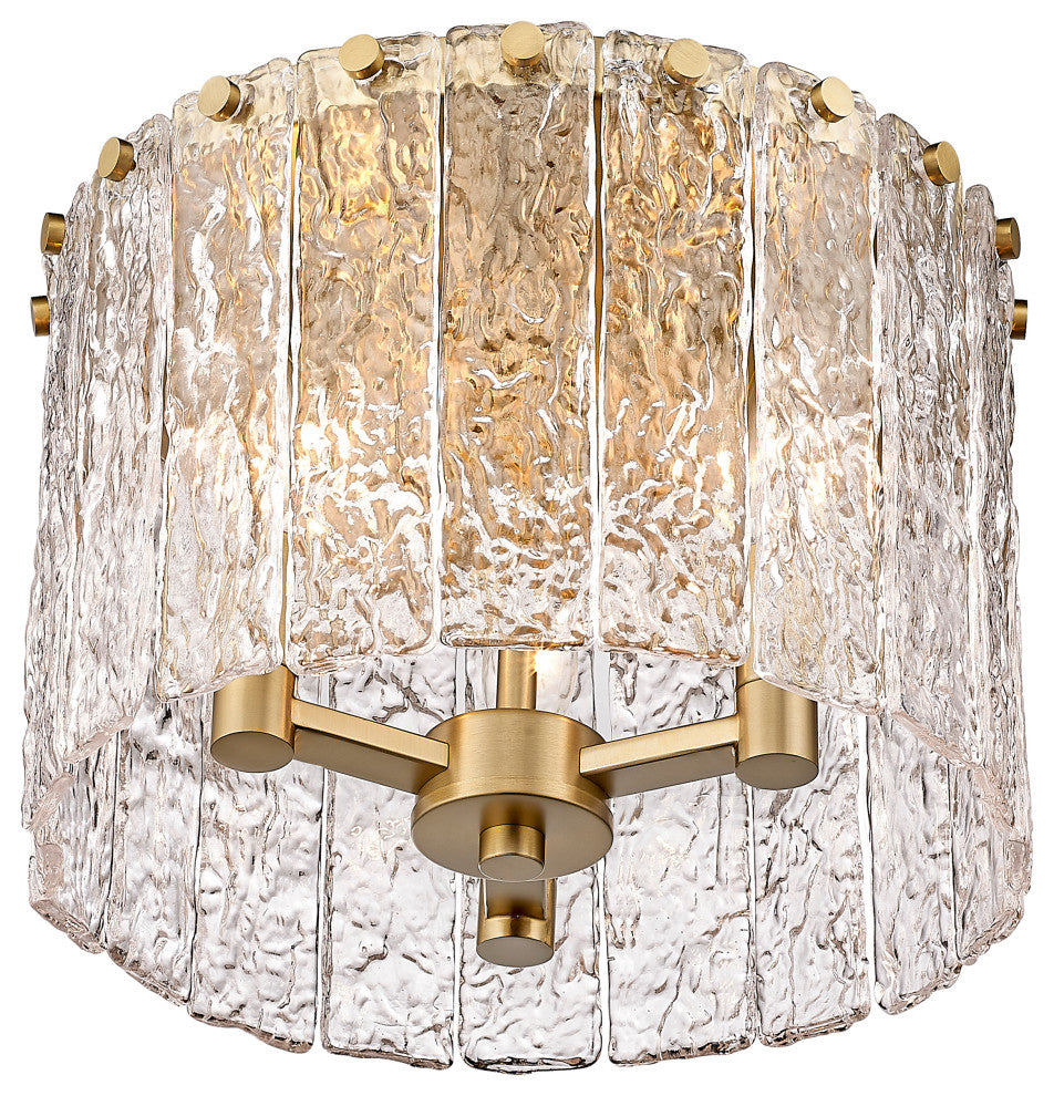 Zlite 1943F12-MGLD 3-Light Flush Mount, Clear