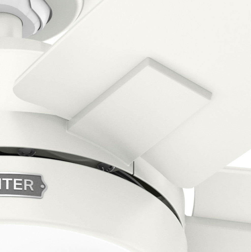Hunter 44" Anisten Fresh White Ceiling Fan, LED Kit, Pull Chain