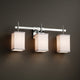 Textile Union 3-Light Bath Bar, Square With Flat Rim, Polished Chrome