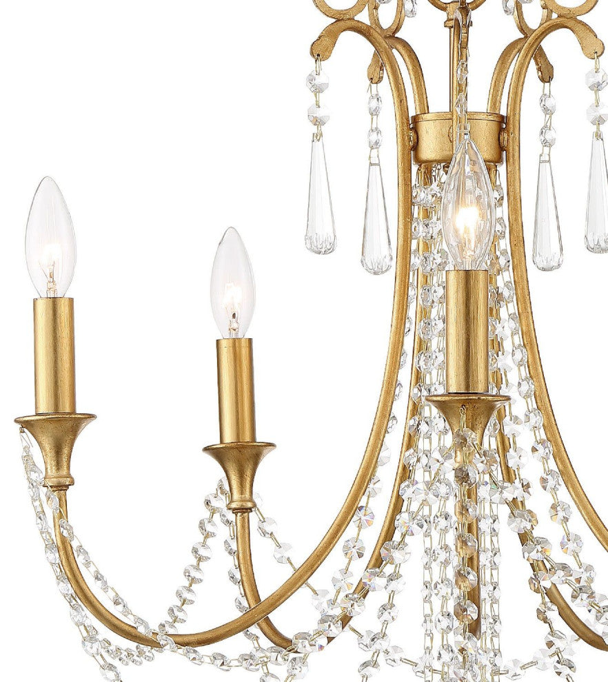 Crystorama Lighting Group ARC-1905-CL-MWP Arcadia 5 Light 24"W - Antique Silver