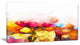 Yellow Pink Red Tulips on White, Large Floral Canvas Artwork, 32"x16"