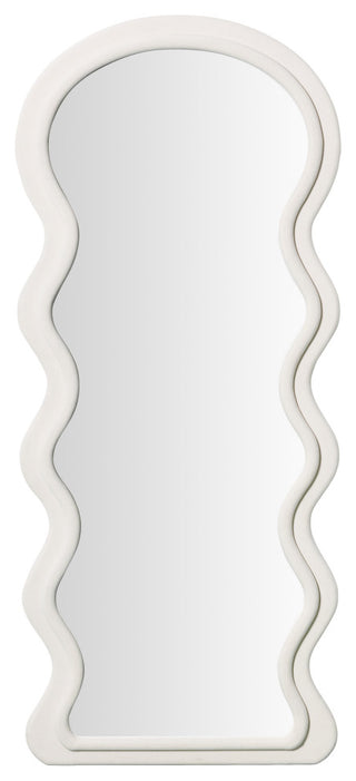 Rhodes Velvet Floor Mirror, Cream