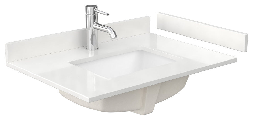 Marlena 30" Single Vanity, Quartz Top, 1-Hole, Black Trim