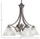 Zilo 4 Light Chandelier, Graphite Finish With 7" Italian Ice Glass