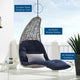 Swing Lounge Chair, Gray Blue Navy, Modern, Outdoor Patio Balcony Garden