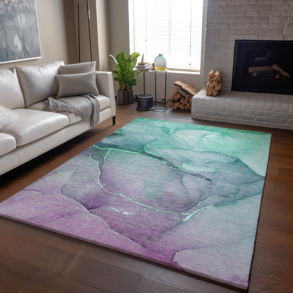 Premium Machine Washable Mayfield AMF508 Aloe 10' x 14' Rug