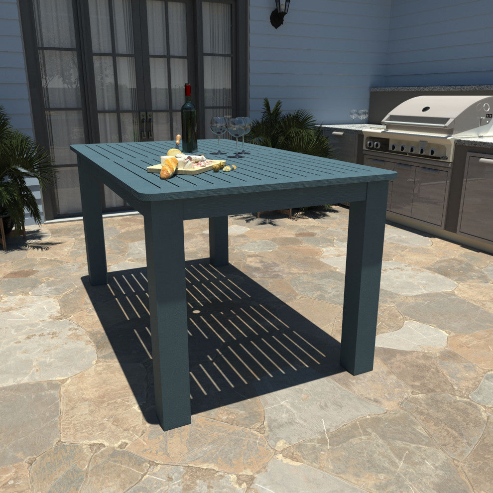 Rectangular 42x72 Counter Table, Weathered Acorn, Nantucket Blue