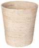 Loma Round Rattan Paper Waste Basket, Latte