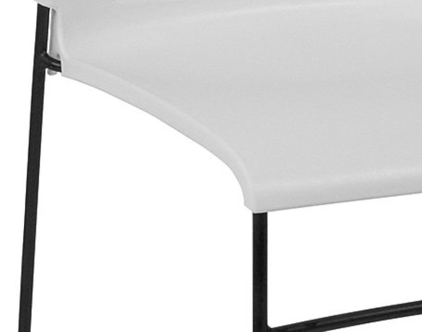 Set of 5 Multipurpose Stack Chair, Contoured Seat With Perforated Back, White