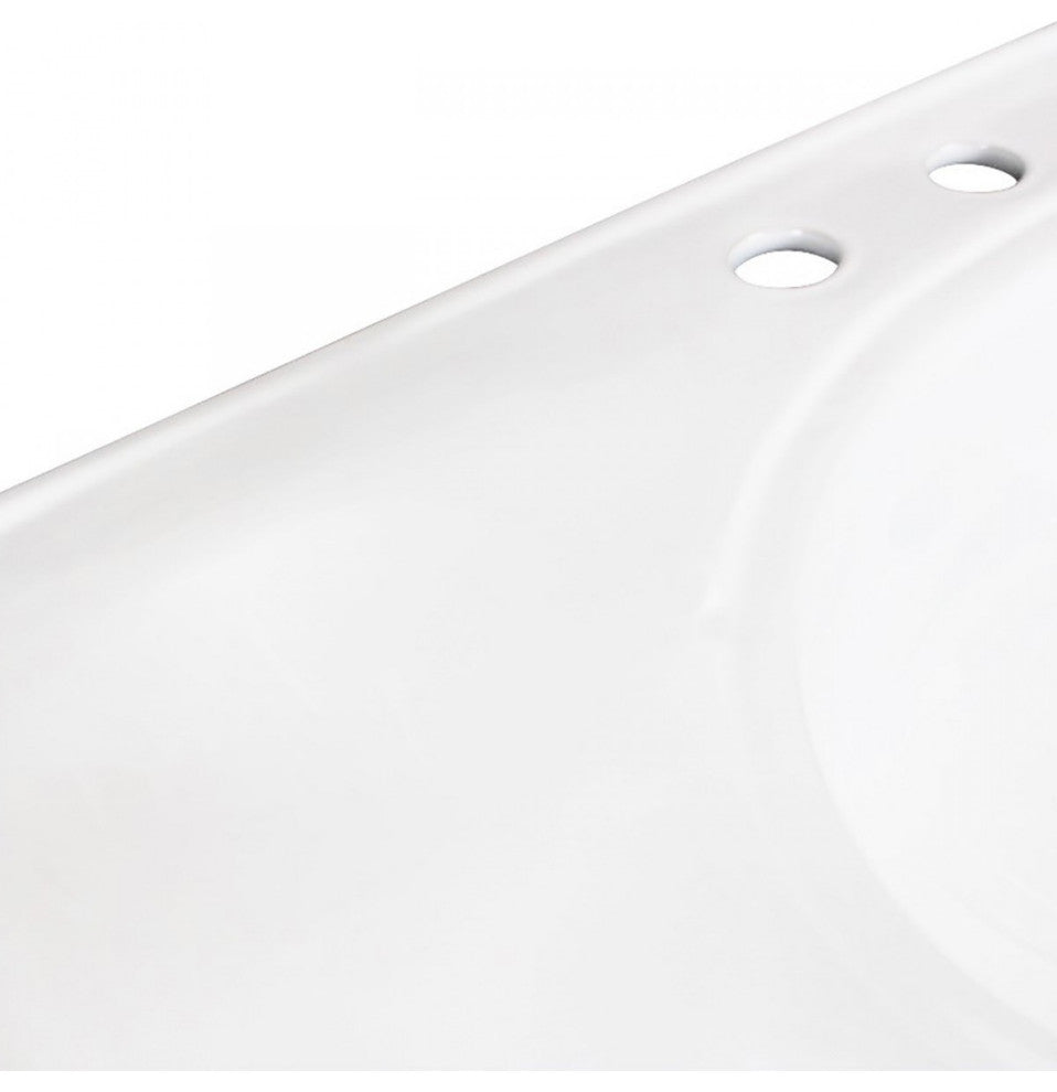 Console Sink Belle Epoque White with Spindle Legs and Widespread Faucet Holes