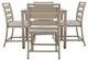 5-Piece Outdoor Steel Patio Dining Set with table and four chairs, Brown Gray