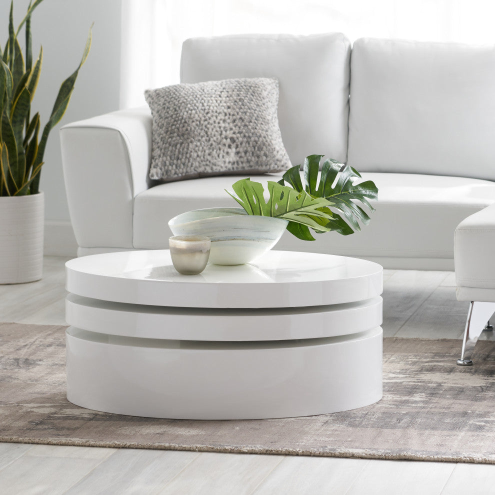 GDF Studio Kendall Oval Mod Swivel Coffee Table