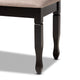 Carlisle Contemporary Dining Bench, Sand/Dark Brown
