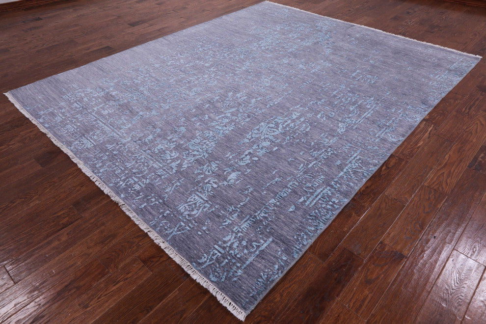 Modern Handmade Wool and Silk Rug 8' 2" X 10' 1" Q7854