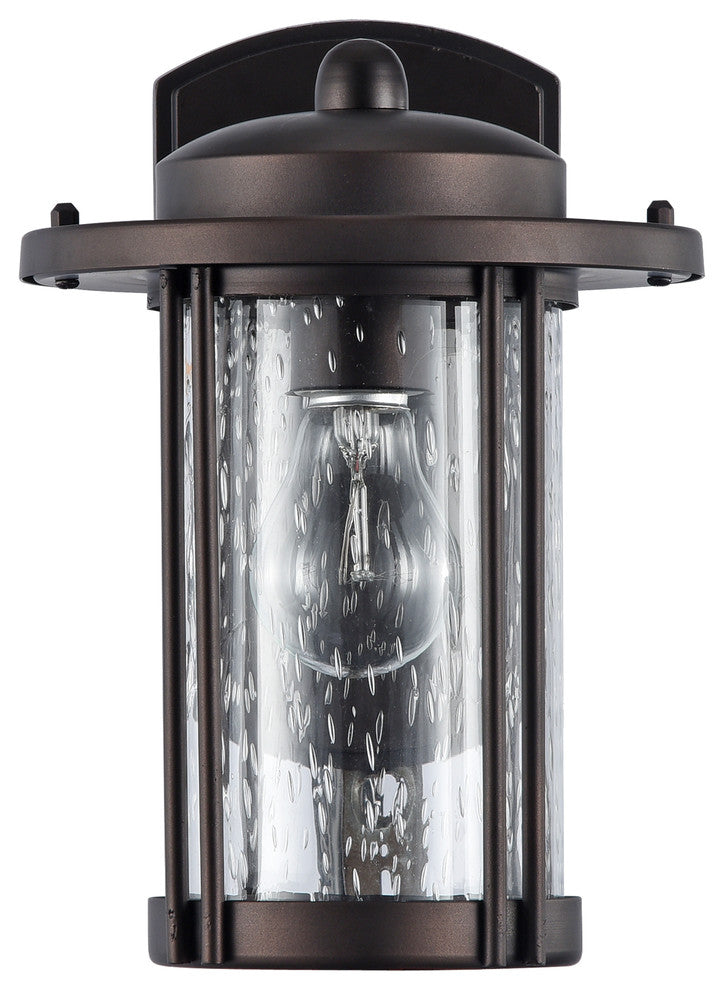 DOLAN, Transitional 1 Light Rubbed Bronze Outdoor Wall Sconce, 11" Height