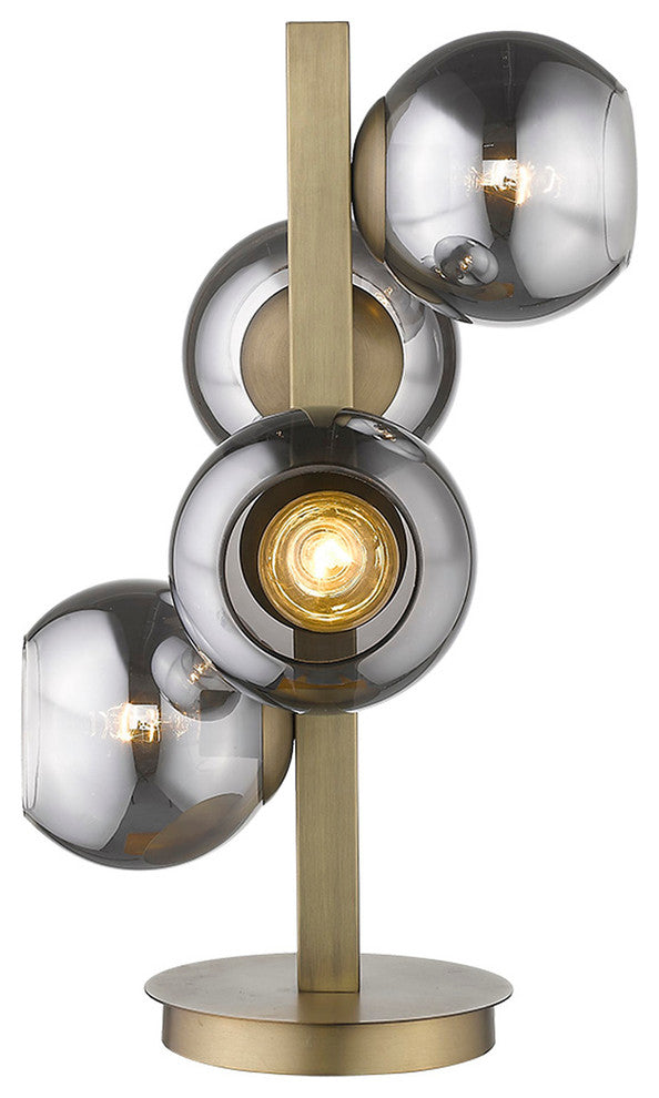 Lunette 4-Light Aged Brass Table Lamp